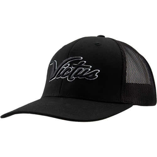 Victus Scripted Snapback Trucker Black/Black with 3D embroidered logo