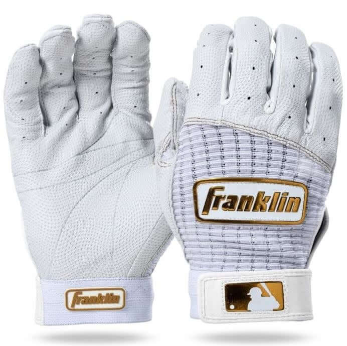 Franklin Pro Classic Series White/Gold glove with spandex hand back and sheepskin leather palm