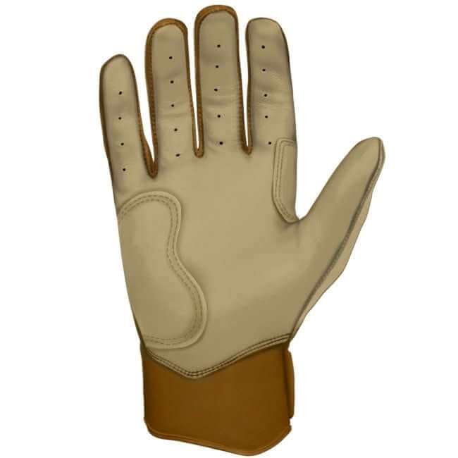 Bruce Bolt Short Cuff Gold Series batting gloves with premium Caretta leather