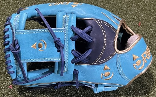 Drip Outfield Glove 12.75 Blue, Teal, and Gold Outfield LHT