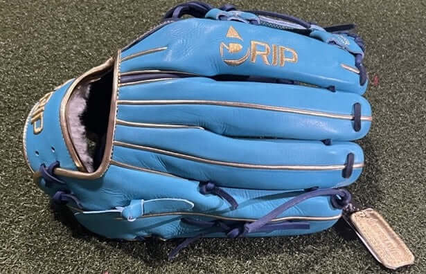 Drip Outfield Glove 12.75 Blue, Teal, and Gold Outfield LHT