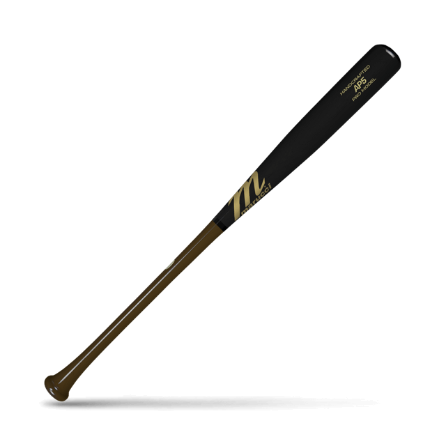 Marucci AP5 Pro Model Brown/Black bat with tapered knob and handle for better control.