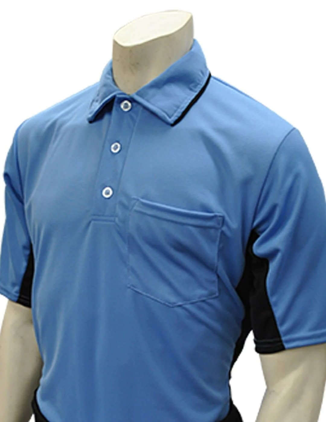 Smitty MLB Style Umpire Shirt with side panel, 100% moisture management fabric, black/charcoal, sizes S-4XL