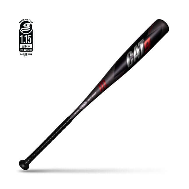 Marucci Cat9 -10 2 3/4 baseball bat with thermally treated AZR alloy for a responsive and forgiving feel.