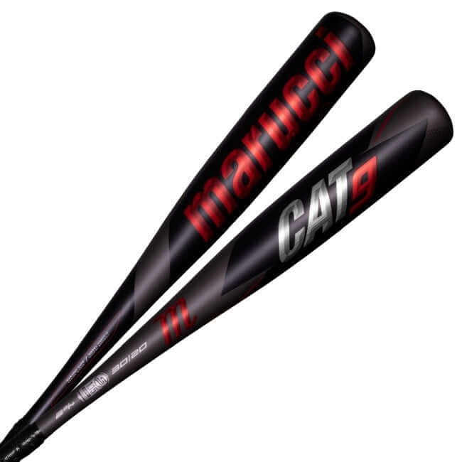Marucci Cat9 -10 2 3/4 baseball bat with thermally treated AZR alloy for a responsive and forgiving feel.