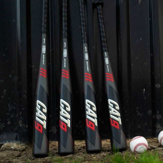 Marucci Cat9 -10 2 3/4 baseball bat with thermally treated AZR alloy for a responsive and forgiving feel.