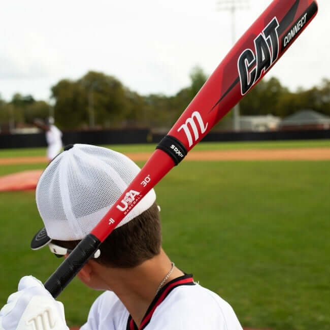 Marucci Cat Connect two-piece baseball bat with AZ105 alloy barrel and carbon composite handle