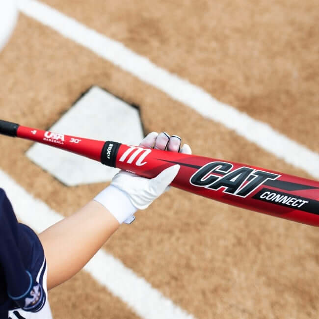 Marucci Cat Connect two-piece baseball bat with AZ105 alloy barrel and carbon composite handle