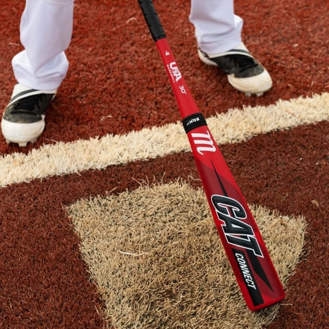 Marucci Cat Connect two-piece baseball bat with AZ105 alloy barrel and carbon composite handle