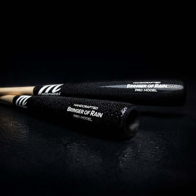 Marucci Bringer of Rain Pro Model Natural/Black maple wood bat with large barrel and thin handle