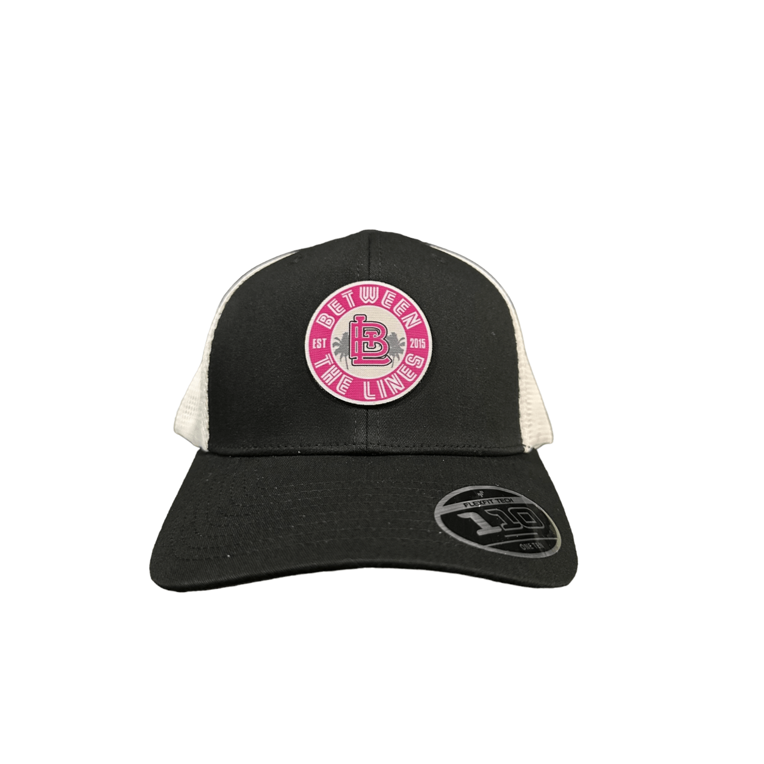 Between The Lines  Black/White  Trucker Hat Palm Badge