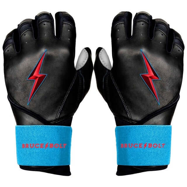 Bruce Bolt Premium Pro Brinson Series Long Cuff Batting Gloves High-quality Cabretta leather, durable and soft.