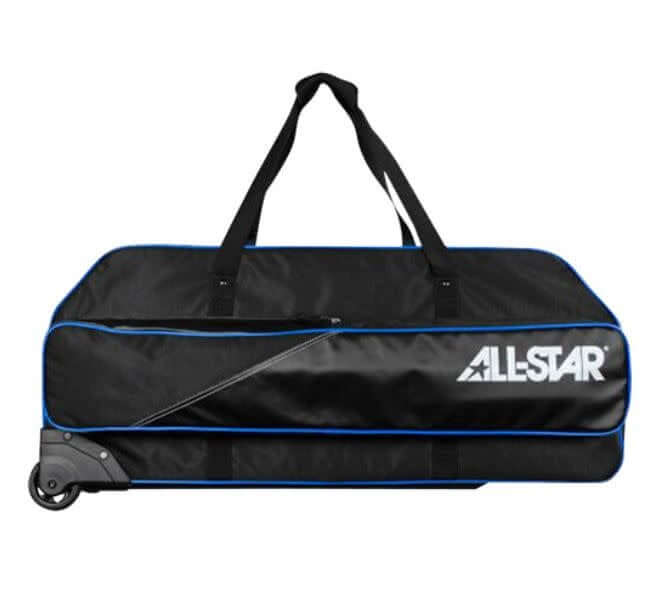 2022 All-Star Advanced Pro Roller Catcher's Bag with heavy-duty nylon material and wheels