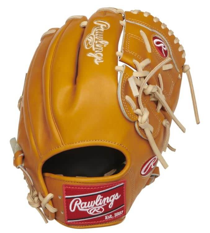 Rawlings Heart of the Hide 12-inch tan glove with 2-piece web and pro 200 pattern.