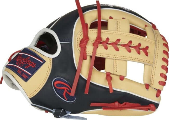 Rawlings Heart of the Hide Infield Glove Scarlet/Navy 11.5-inch, 31-pattern, narrow fit for smaller hands.