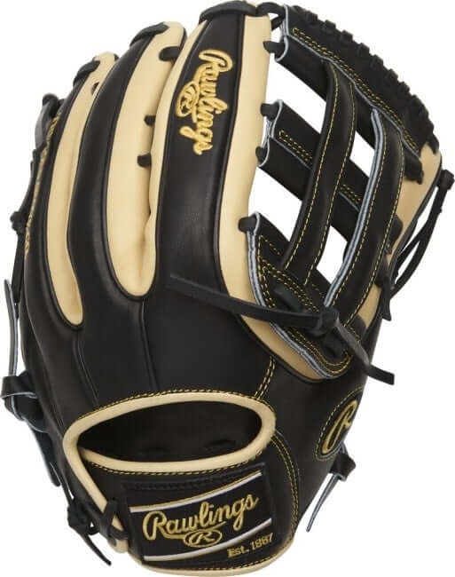 Rawlings Heart of the Hide R2G 12.75 in Baseball Glove Right, ultra-premium steer-hide leather, black and camel design