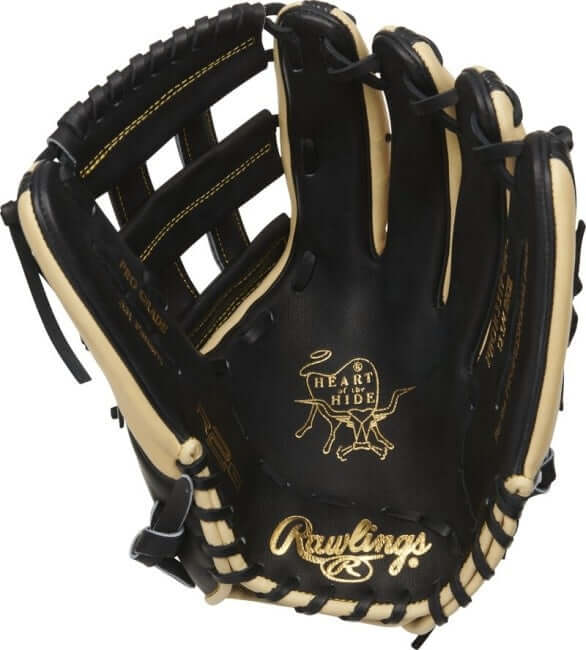 Rawlings Heart of the Hide R2G 12.75 in Baseball Glove Right, ultra-premium steer-hide leather, black and camel design