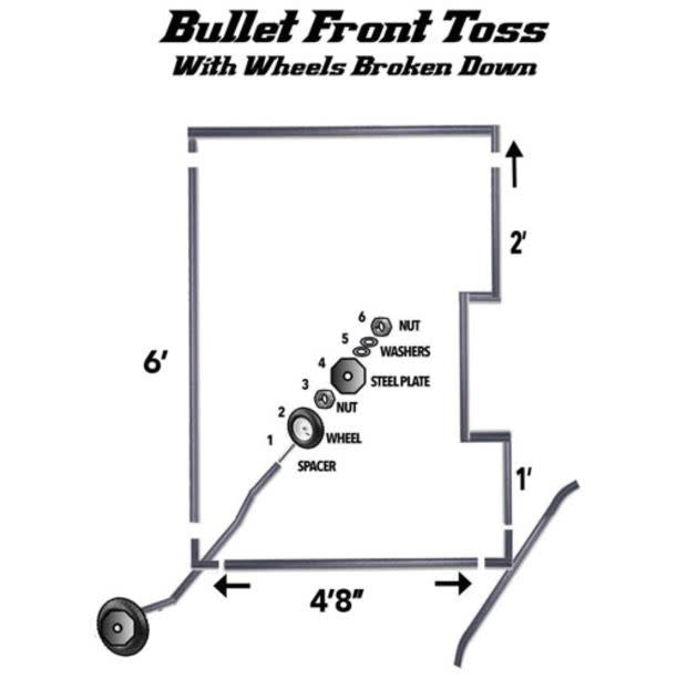Pro Mounds Bullet Front Toss- Padded With Wheels
