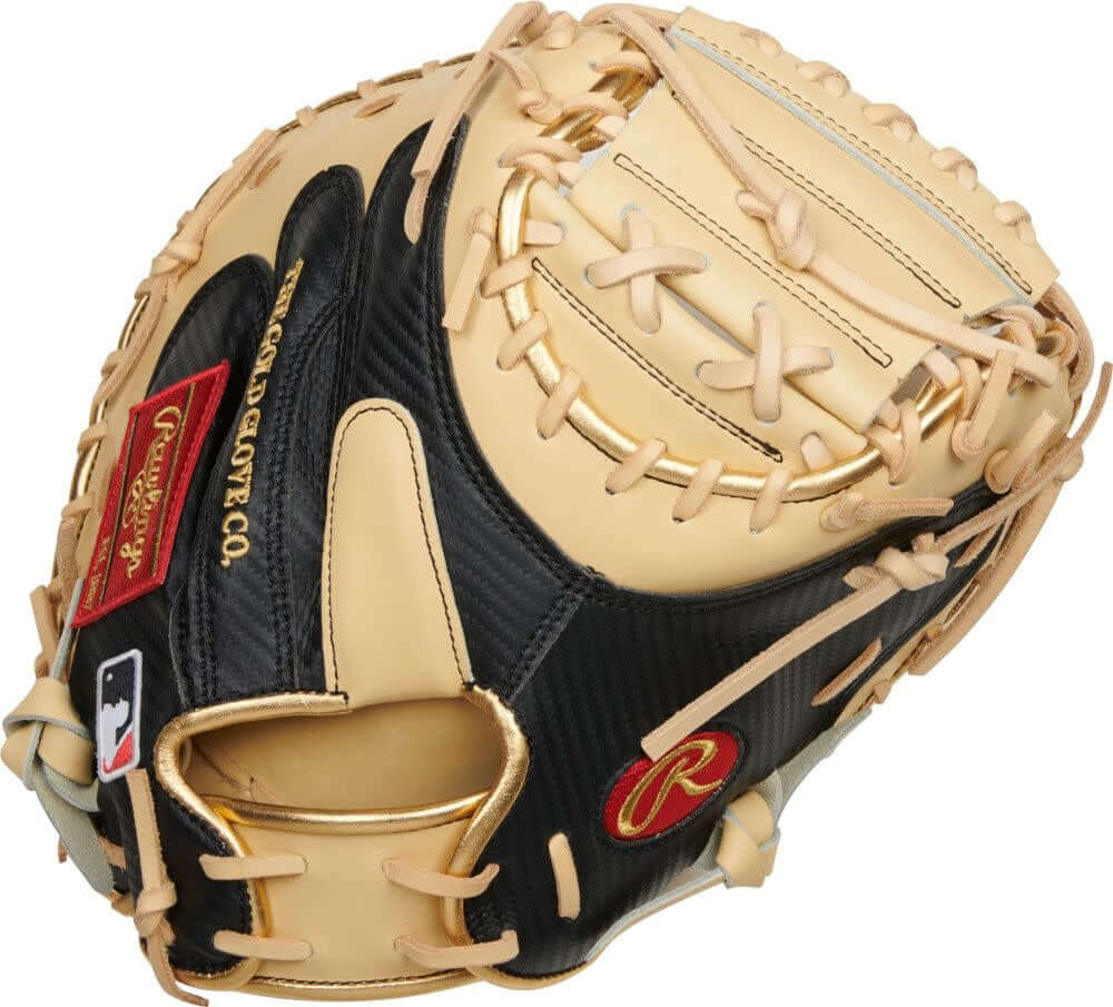 Rawlings Heart of the Hide HyperShell Catchers Mitt, RHT, 34, Camel/Black, One-Piece Solid Web