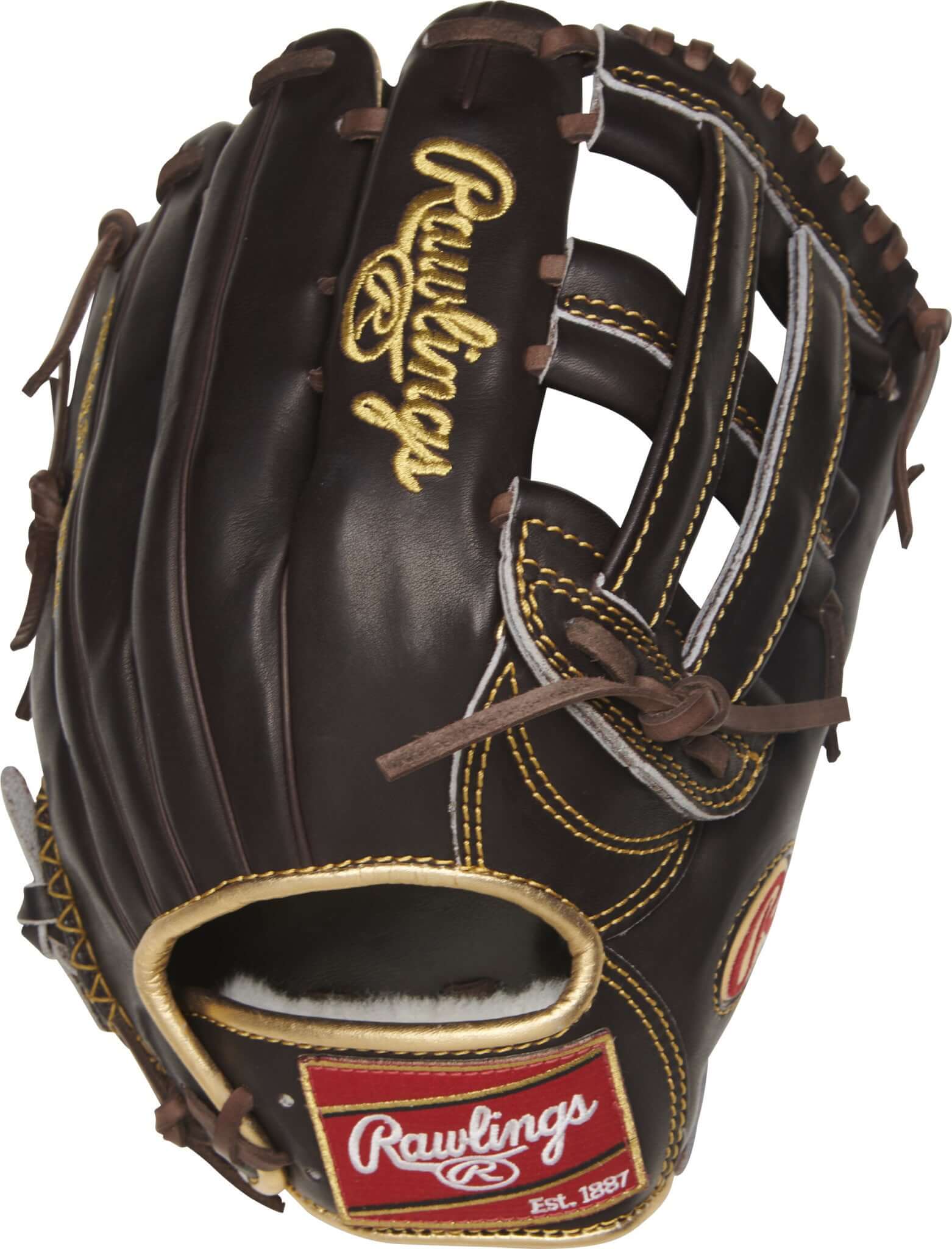 Rawlings Gold Glove RGG3039 12.75 Inch Outfielder Glove, Black/Brown/Gold