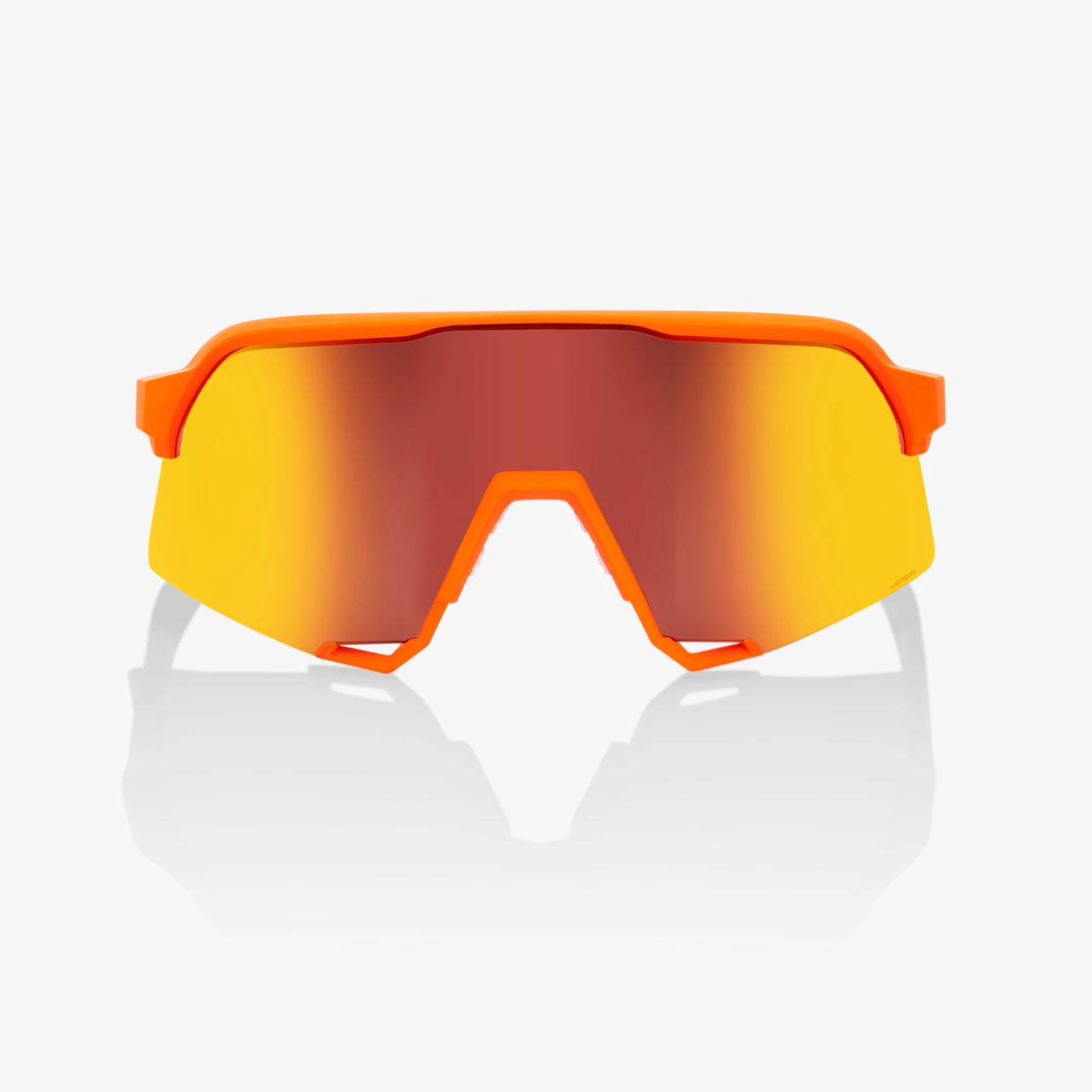 100% S3 Soft Tact Neon Orange  / HiPER Red Multilayer Mirror Lens