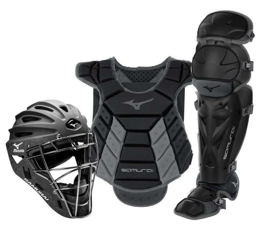 Mizuno Samurai Womens Box Set high-performance catcher's gear including helmet, shin guards, and chest protector