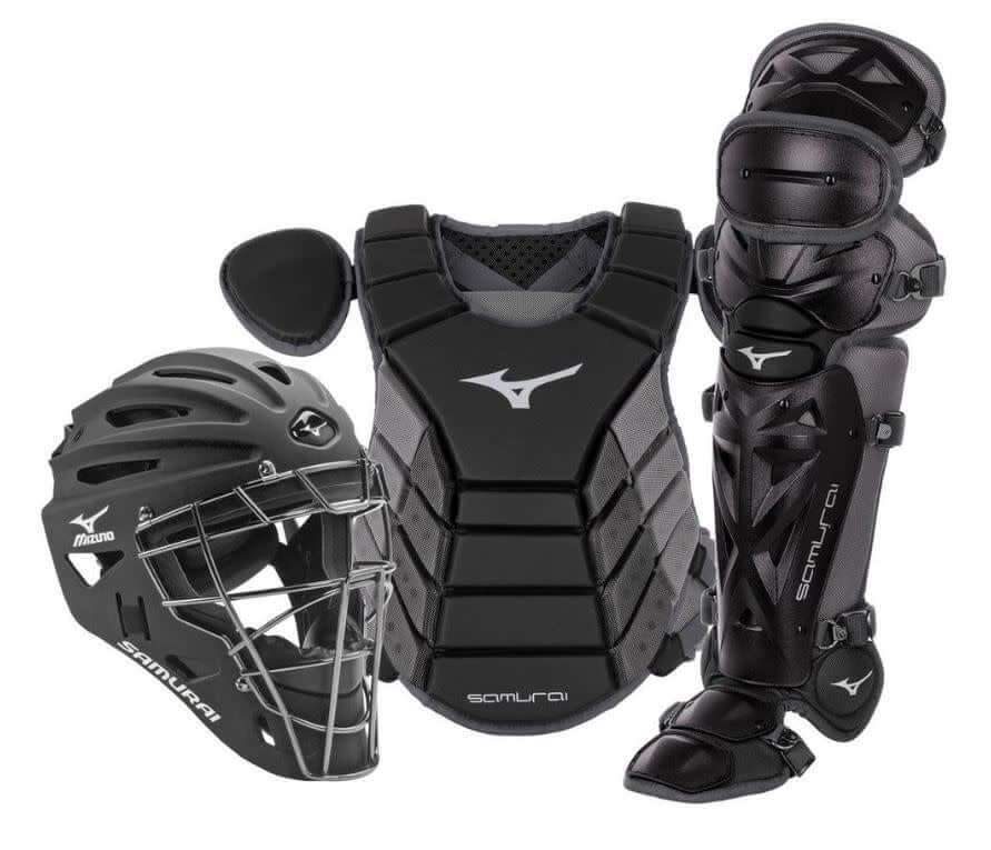 Mizuno Samurai Youth Catcher's Gear Set Helmet, Chest Protector, and Shin Guards