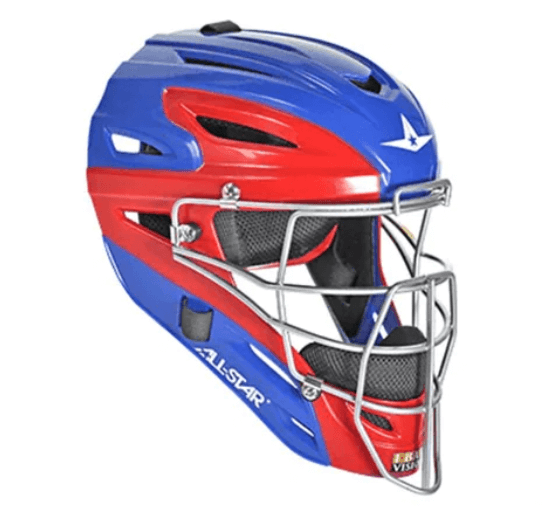 All-Star S7 Catching Helmet, Two Tone RO/SC, Preferred by Professional Catchers