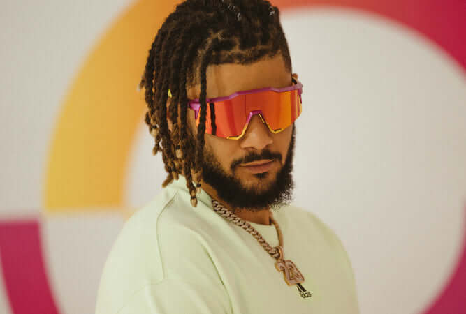 Speedcraft XS sunglasses, Fernando Tatis Jr edition, metallic pink fading to yellow