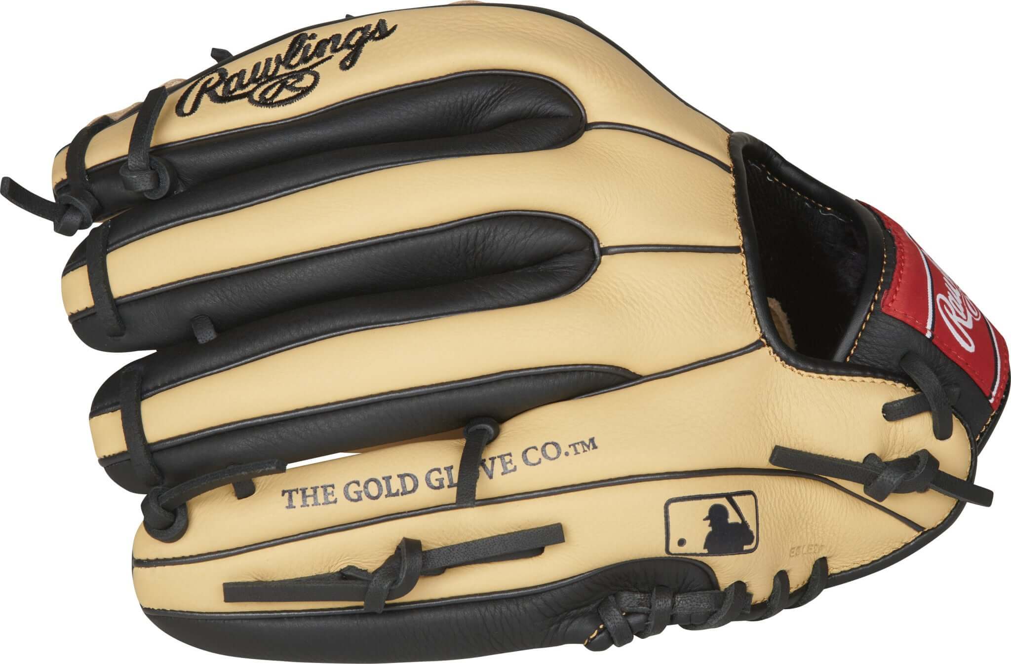 Rawlings SPL150CB youth baseball glove, black and tan design