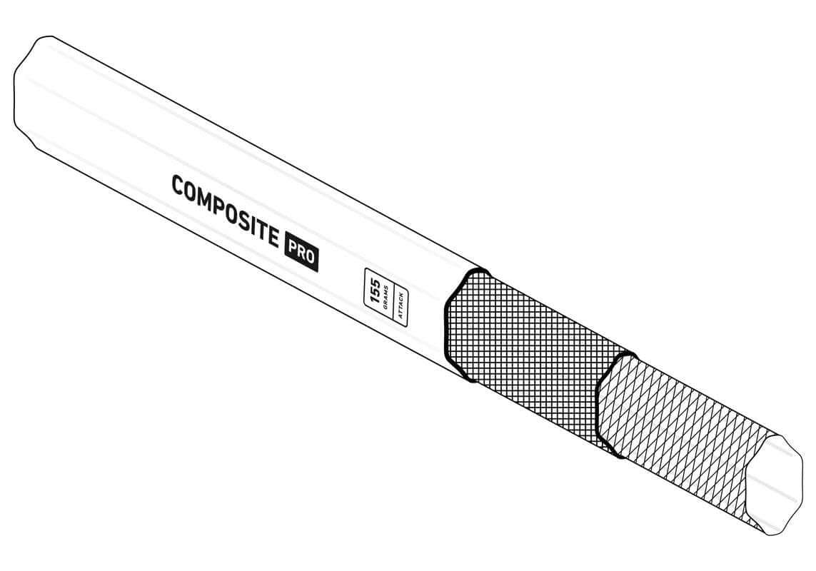 Stringking Composite Pro Attack Lacrosse Shaft 155g White Carbon Fiber