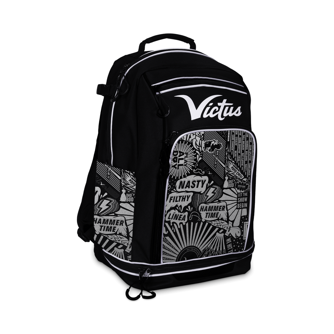 External bat sleeves with plastic clips on Victus DNA Bat Pack Black/Nox