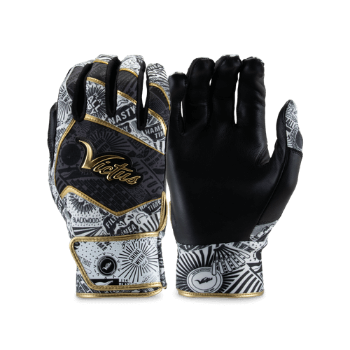 Victus Nox Batting Glove in Black and Gold