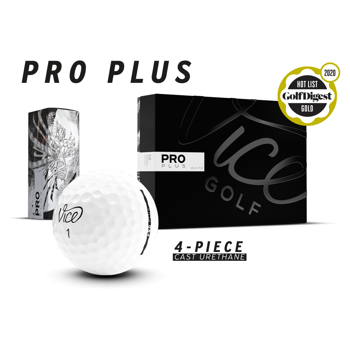 Vice Golf Pro Plus Ball - Between The Lines Logo (Dozen)