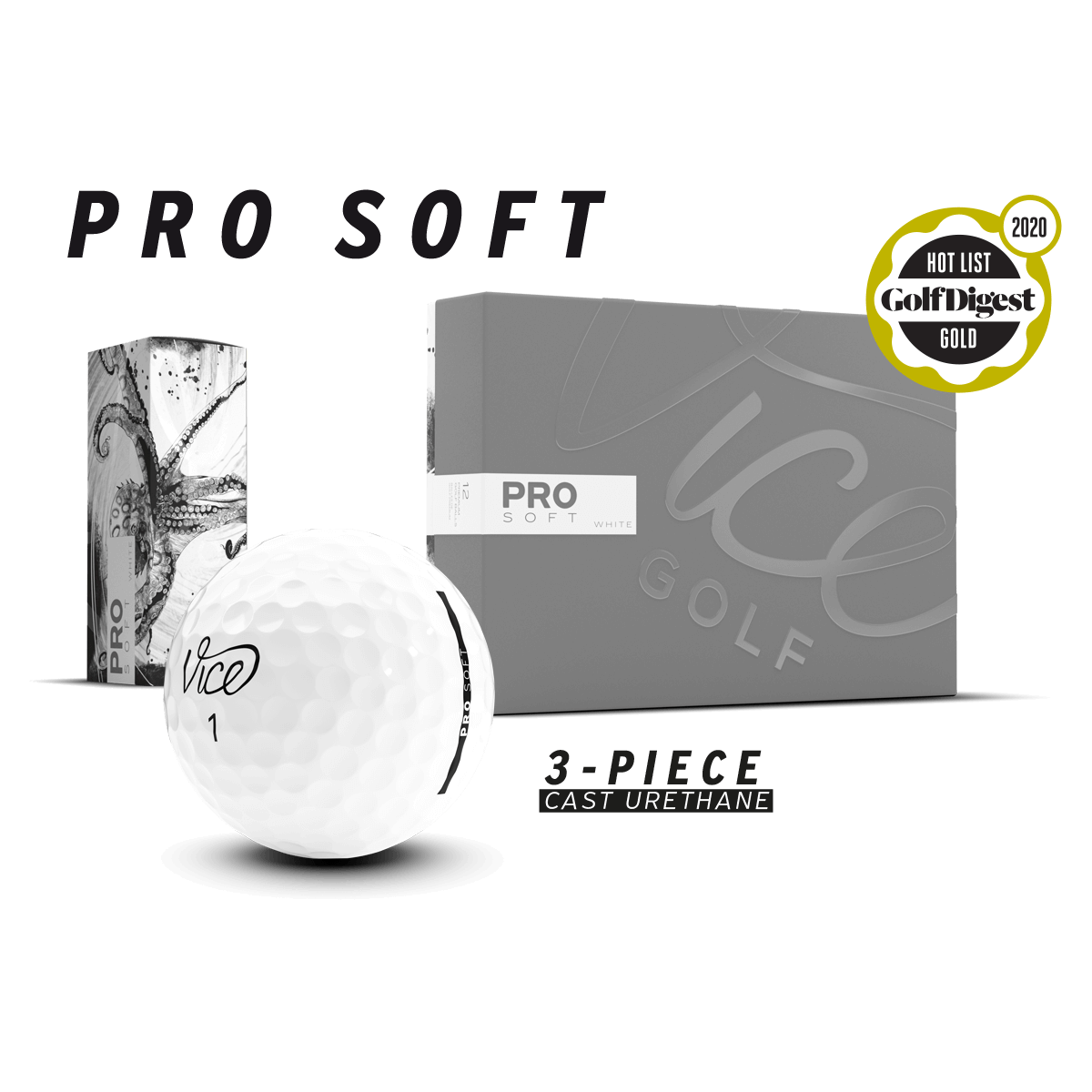 Vice Golf Pro Soft Ball - Between The Lines Logo (Dozen)