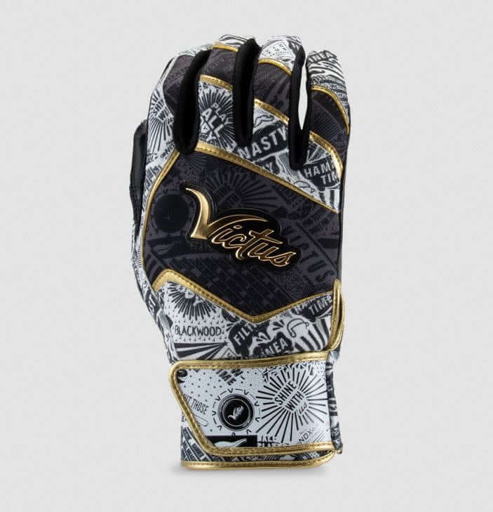 Victus Nox Batting Glove in Black and Gold