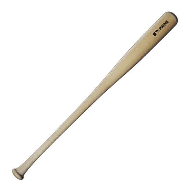 LS Prime Bellinger Maple CB35 baseball bat with natural finish and black decals.