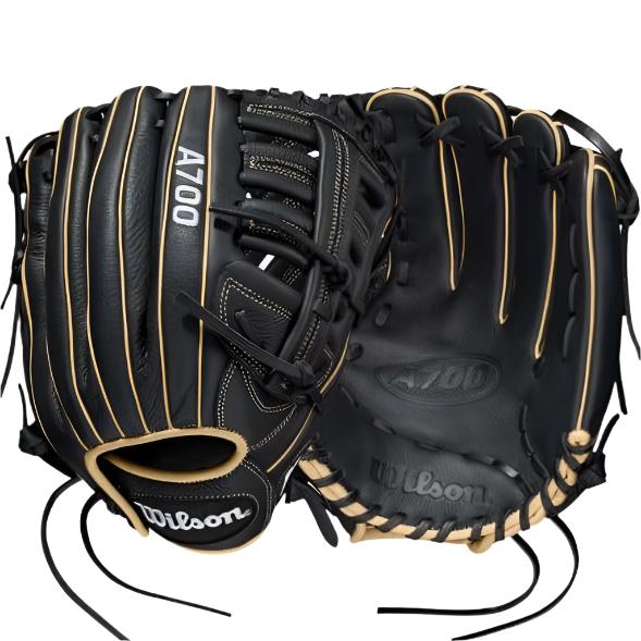 Wilson A700  Baseball 12.5" LHT 12.5 Black/Black/Blonde & White