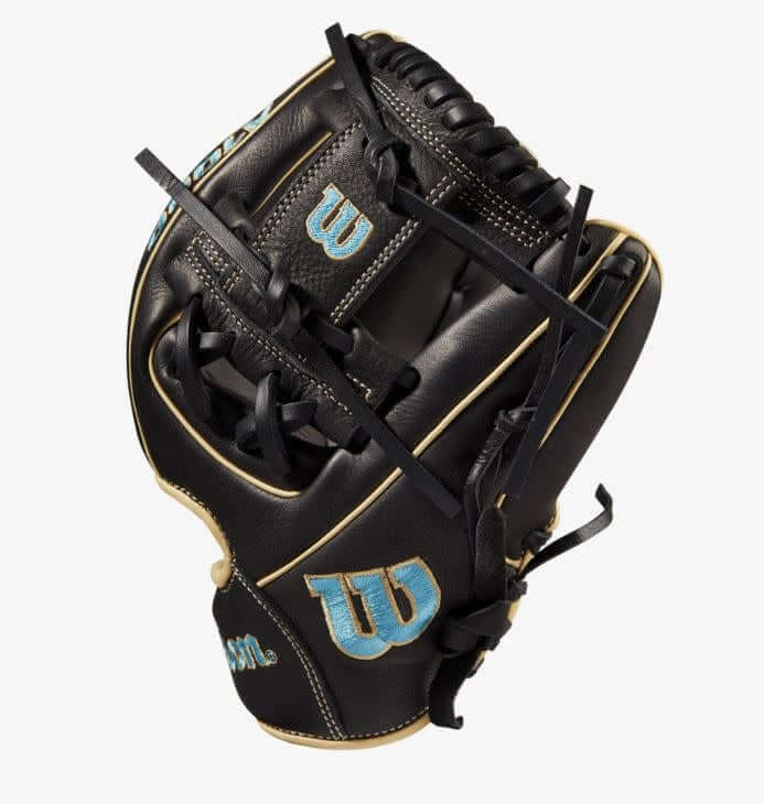 Wilson A1000 DP15 LHT 11.5 Black/Blonde/Tropical Blue Glove with H-Web