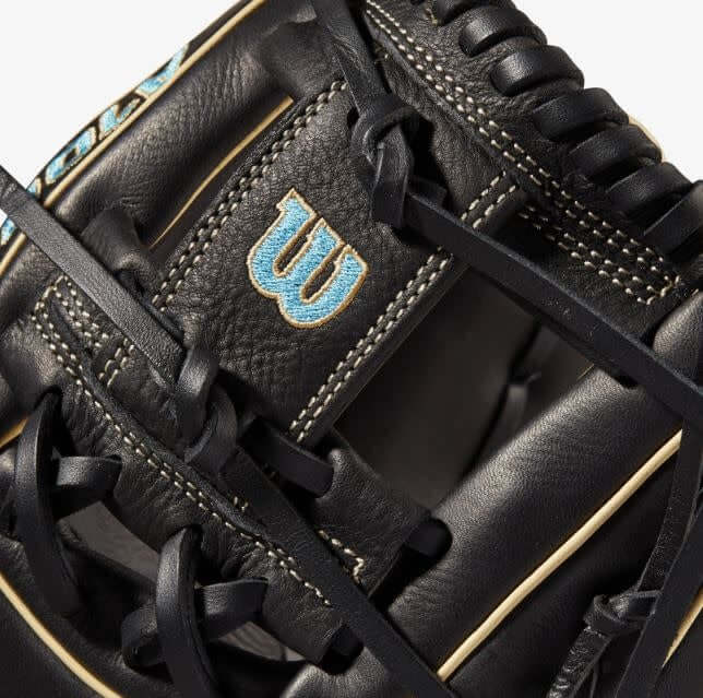 Wilson A1000 DP15 LHT 11.5 Black/Blonde/Tropical Blue Glove with H-Web