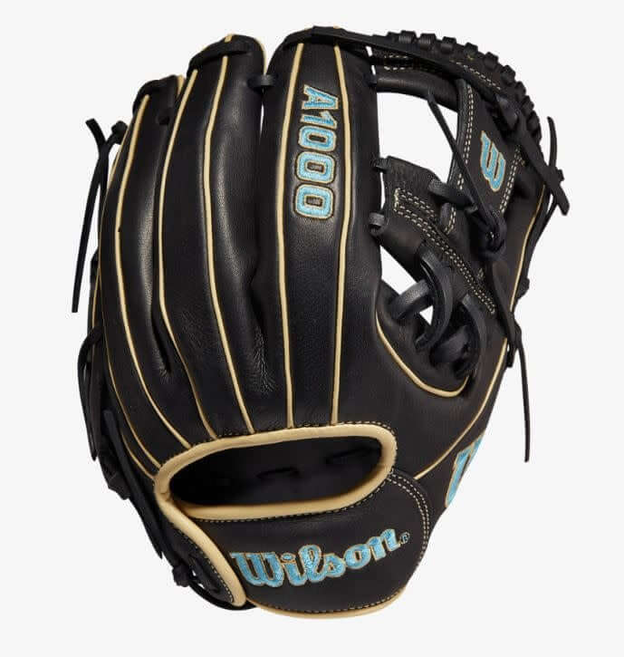 Wilson A1000  DP15 w/Pedroia Fit  (IF) LHT 11.5 Black/Blonde/Tropical Blue