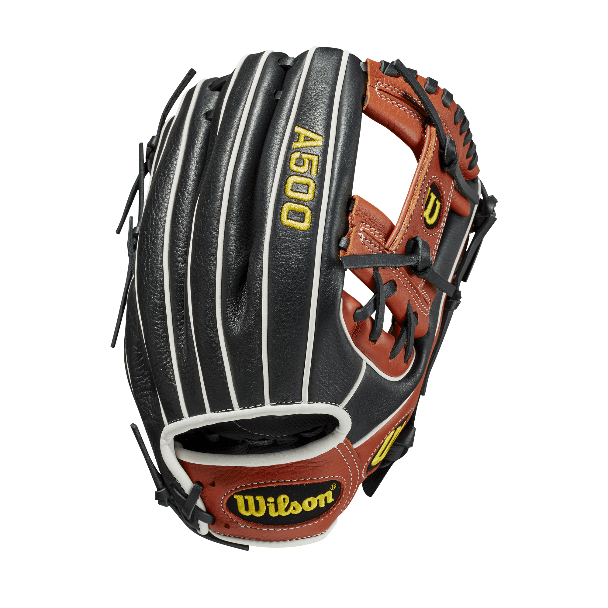 Wilson A500 11.5 Baseball Glove, Copper/Black/White, Youth Size