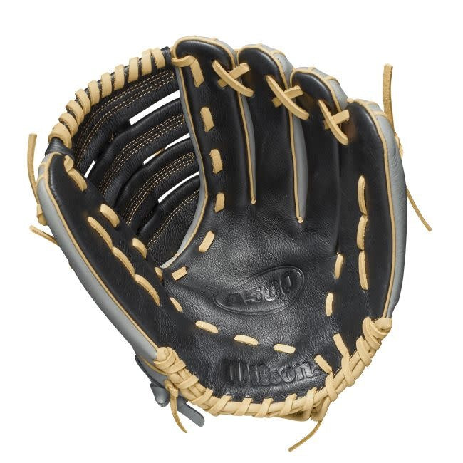 Wilson A500  Baseball 12.5" LHT 12.5 Black/Grey/Blonde