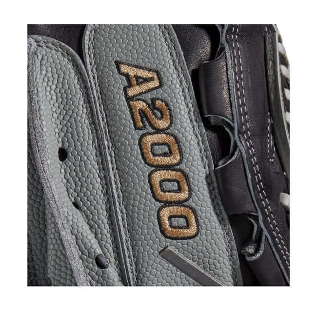 A2000FP CM2134 black and grey 34-inch catchers mitt with drawstring closure and modified web