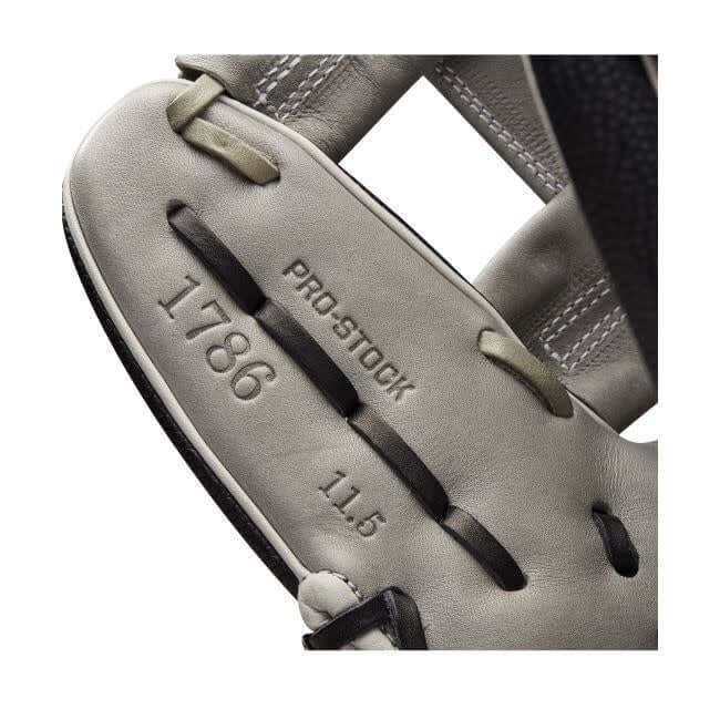 Wilson A2000 SuperSkin 1786 baseball glove, 11.5, grey/black SS, lightweight and durable.